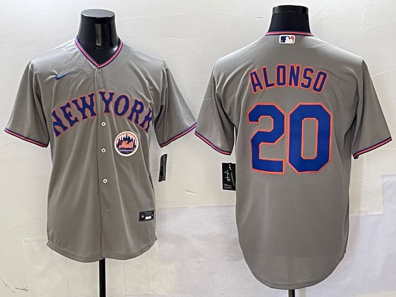 Men New York Mets #20 Alonso Grey Second generation 2025 Nike MLB Jersey style 4->chicago cubs->MLB Jersey